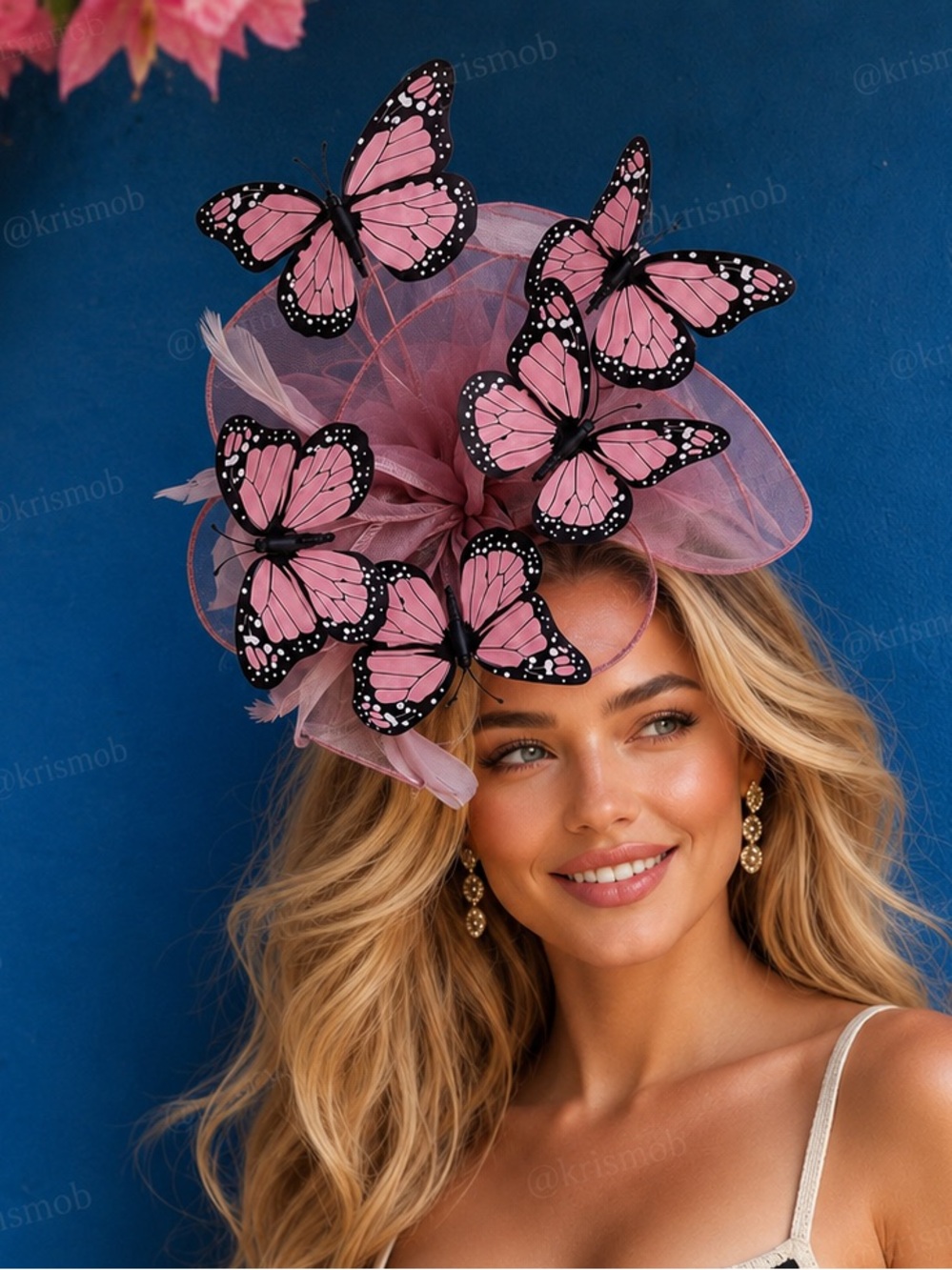 Butterfly Fascinator Feather Headband Kentucky Derby Tea Church Formal Headwear